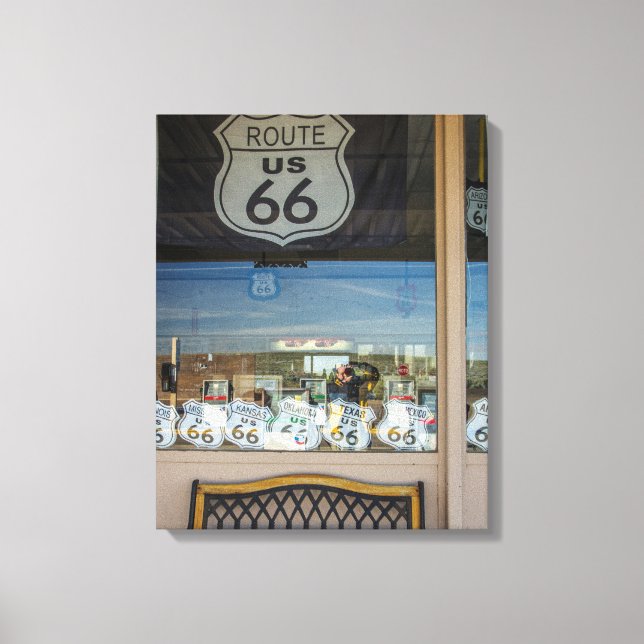Route 66 Storefront Leinwanddruck (Vorderseite)