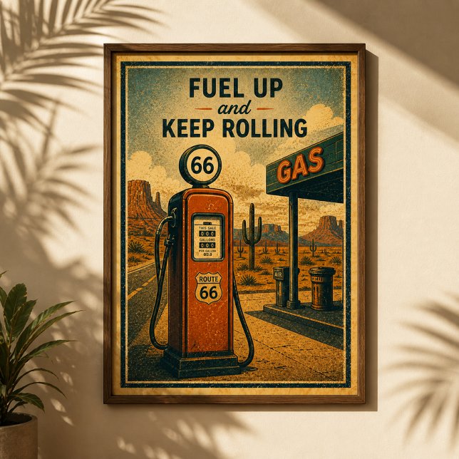 Route 66 Tanken Desert Drive Poster (Von Creator hochgeladen)