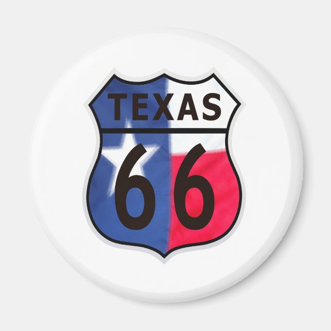 Route 66 Texas Farbe Magnet (Vorne)