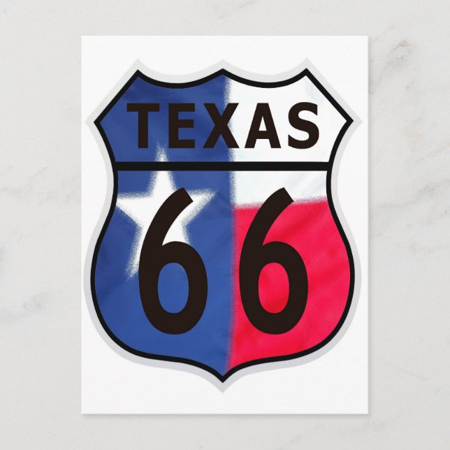 Route 66 Texas Farbe Postkarte (Vorderseite)