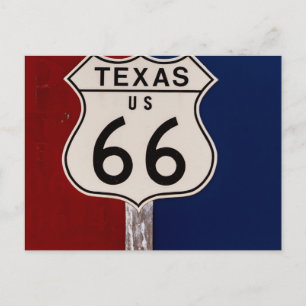 Route 66 Texas-Schild Postkarte