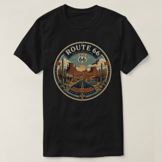 Route 66 Trading Post Vintage Sonnenaufgang Wüste T-Shirt