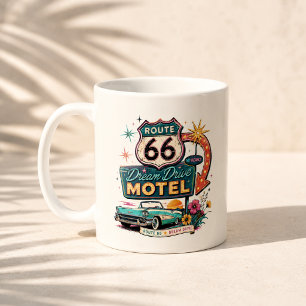 Route 66 Traumfahrt Morgendliche Reisestimmung Kaffeetasse