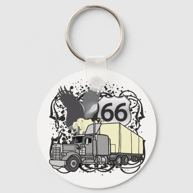 Route 66 Trucker Schlüsselanhänger (Vorderseite)