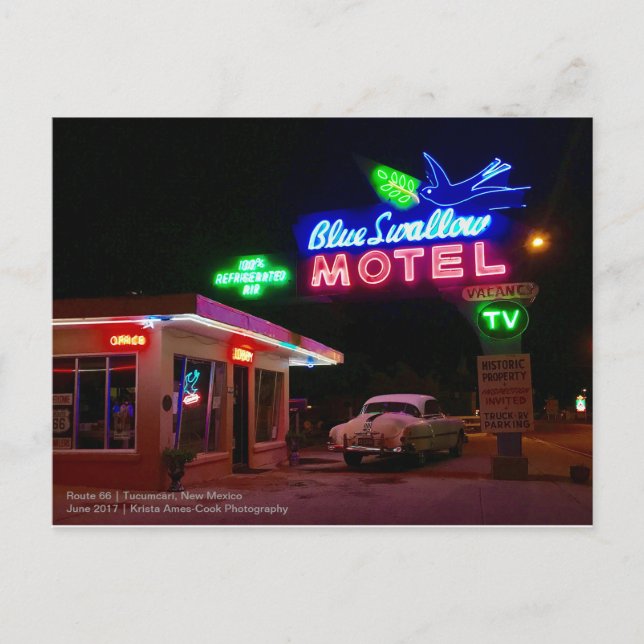Route 66: Tucumcari, New Mexico Postkarte (Vorderseite)