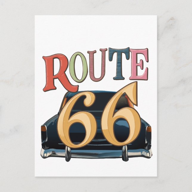 Route 66-US  Postkarte (Vorderseite)