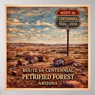 Route 66 Versteinerter Wald Arizona Poster