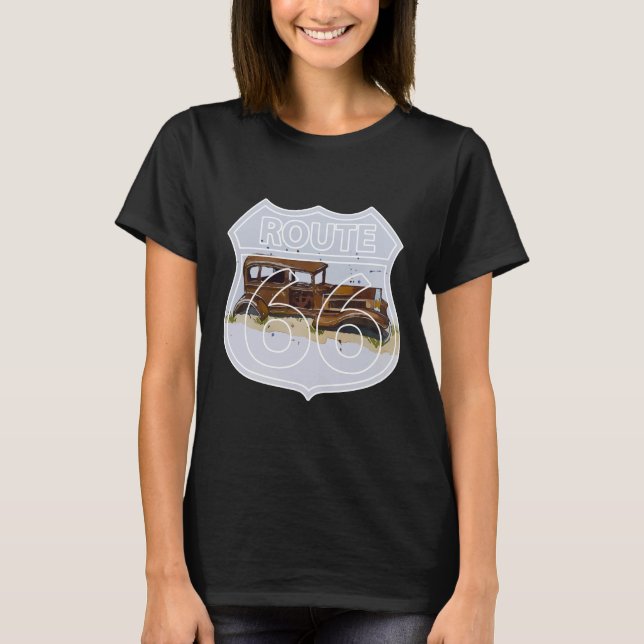 Route 66 versteinerter Wald Studebaker T-Shirt (Vorderseite)