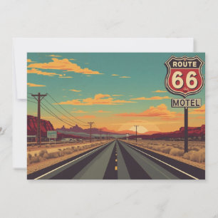 Route 66 Vintage American Road Trip Kunst Feiertagskarte