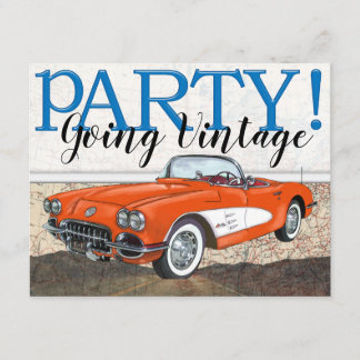 Route 66 - Vintage Cars- Einladung