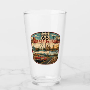 Route 66 Wahrzeichen Illustration Reise Kunst Abze Glas