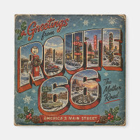 Route 66 Weihnachts-Großbuchstaben-Postkarte