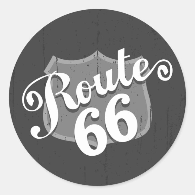 Route 66 Wetterkarte Runder Aufkleber (Vorderseite)