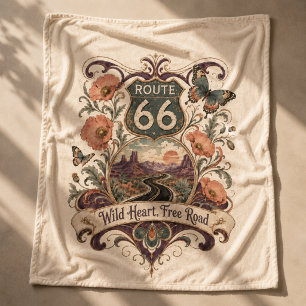 Route 66 Wild Heart Roadtrip Kuscheldecke Fleecedecke