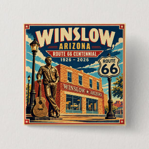 Route 66 Winslow Arizona Centennial Vintage Reise Button