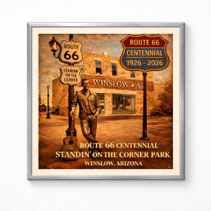 Route 66 Winslow Arizona Steht da Poster