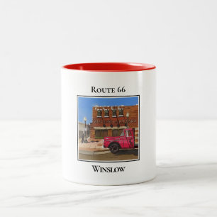 Route 66, Winslow Arizona Zweifarbige Tasse