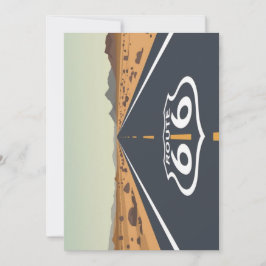 Route 66 Wüstenstraße Vintage-Reise Kunst Feiertagskarte