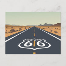 Route 66 Wüstenstraße Vintage-Reise Kunst