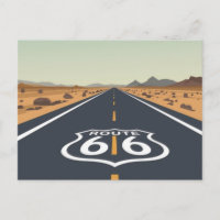 Route 66 Wüstenstraße Vintage-Reise Kunst