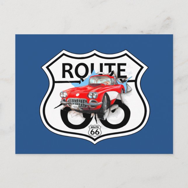 Route 66 Zeichengeschenke Postkarte (Vorderseite)