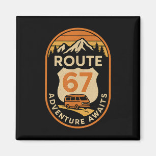 Route 67 Abenteuer wartet Lustiges 67 Meme Reise D Magnet