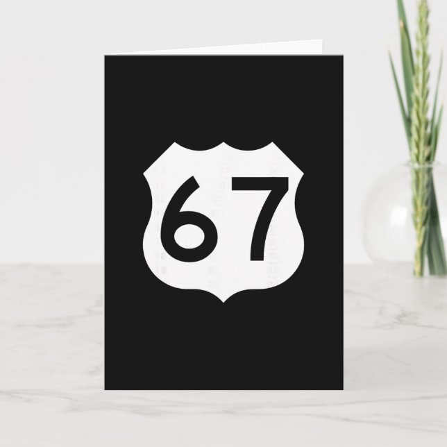 Route 67 Schild Meme Six Seven  Karte (Vorderseite)