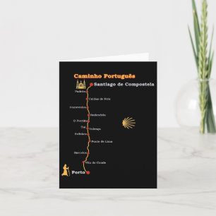 Route Caminho Português De Santiago Bühnen Camino Karte