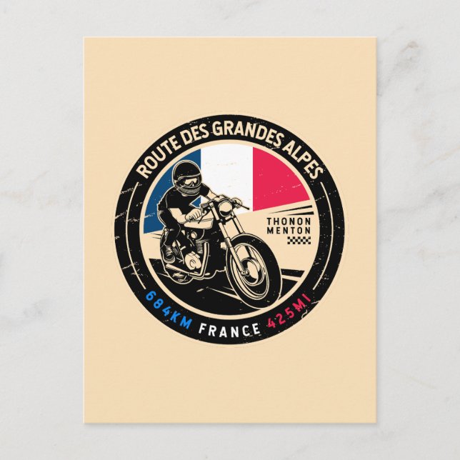Route des Grandes Alpes | Frankreich | Motorrad Postkarte (Vorderseite)