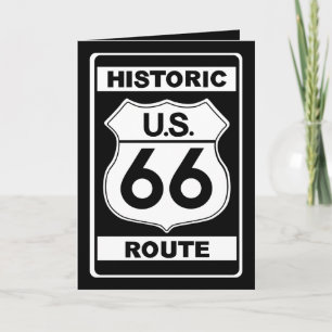 Route historique 66 Carte de voeux Noir