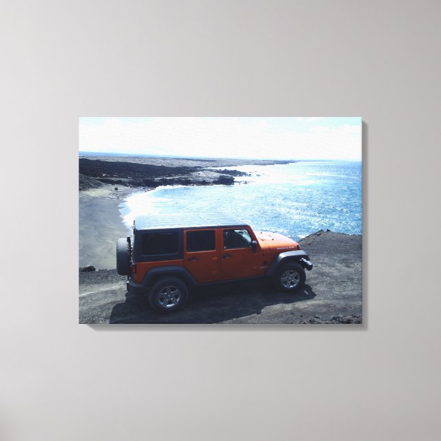 Route vers la mer Hawaii jeep hors route toile de  (Recto)