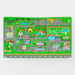 Routes de ville pour voitures 3x5 Bannière