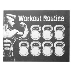 Routine Weekly Planer Chic Gym Kettlebell Notizblock