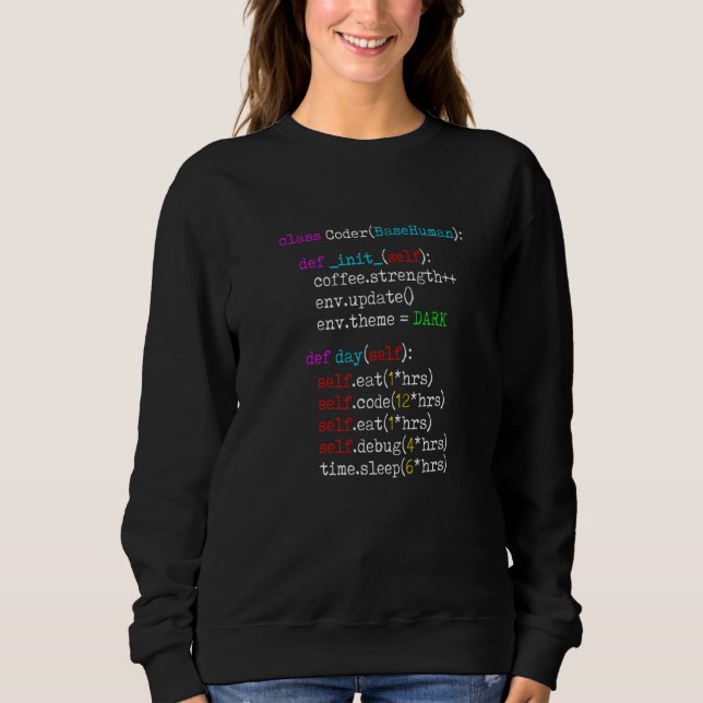 Routinemäßiger leep Code Wiederholung von Software Sweatshirt (Vorderseite)