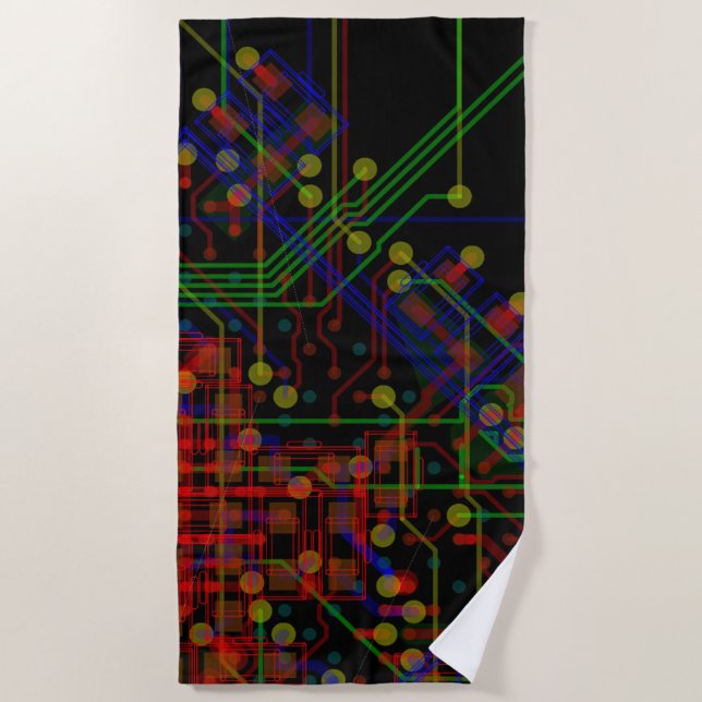 Routing-Prozess Abstrakt-modern Cool Strandtuch (Vorderseite)