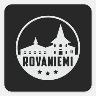 Rovaniemi Finland City Skyline Cityscape Geschenk Quadratischer Aufkleber
