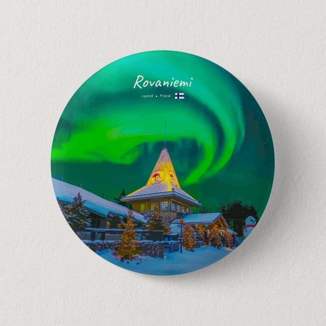Rovaniemi, Finnland - Magische Aurora  Button (Vorderseite)
