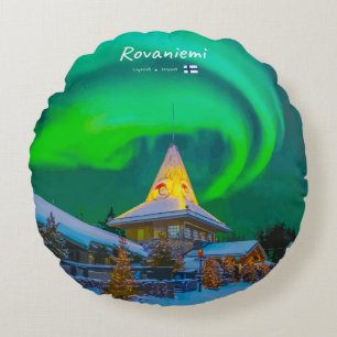 Rovaniemi, Finnland - Magische Aurora Rundes Kissen
