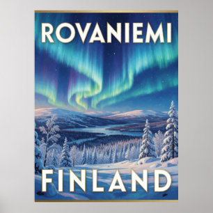 Rovaniemi Finnland Nordlichter Arktis Reise Poster