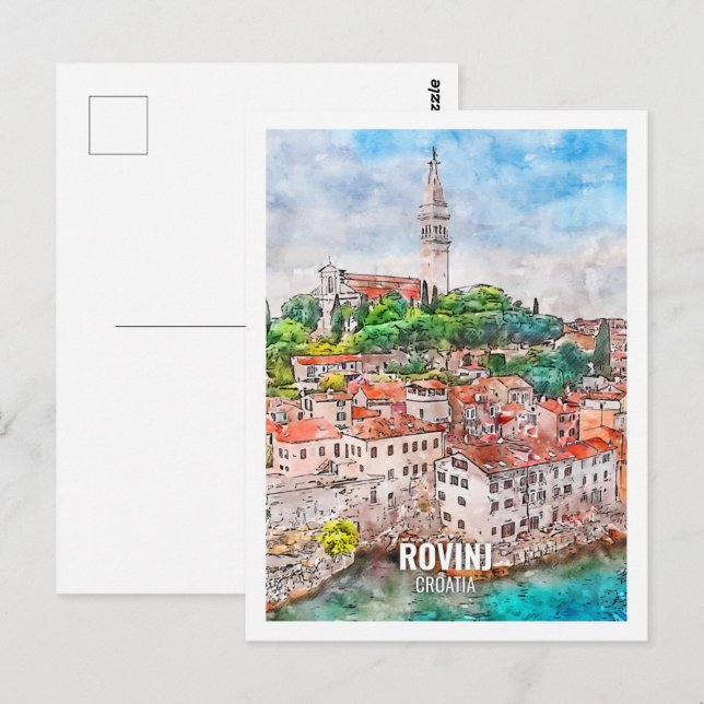 Rovinj Kroatien Ristorante La Vía Postkarte (Vorne/Hinten)
