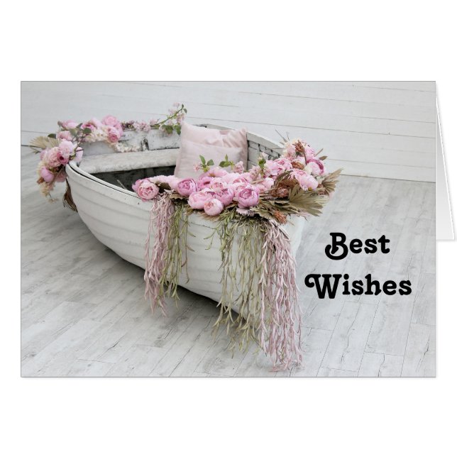 Row Boat Wedding Glückwunschkarte (Vorderseite (Horizontal))