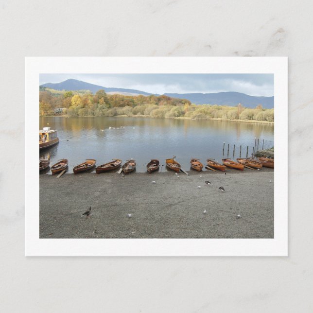 Row Boats of Derwentwater: Lake District Postkarte (Vorderseite)
