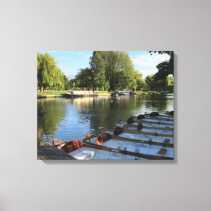 Row Boats on River, Stratford Upon Avon UK Leinwanddruck