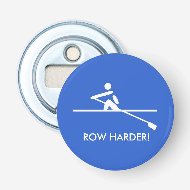 Row härter Spaß Caption sportlich blau Flaschenöffner (Vorderseite)