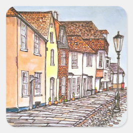 Row Of Houses Quadratischer Aufkleber