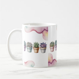 Row of mini potted succulents kaffeetasse