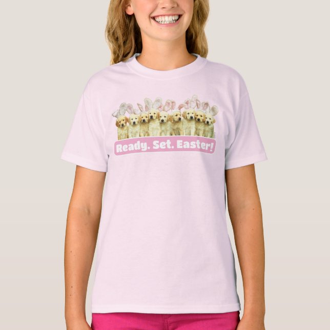 Row of Puppy Bunnies T-Shirt (Vorderseite)