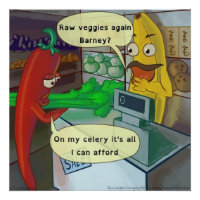 Row Vegan Veggie Shopping Funny Rick London Poster