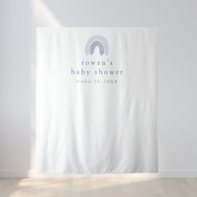 ROWAN Boy Blue Boho Rainbow Baby Duschvorhang Wandteppich (ROWAN Boy Blue Boho Rainbow Baby Shower Backdrop)