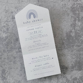 ROWAN Boy Boho Rainbow Diaper Raffle Baby Dusche All In One Einladung